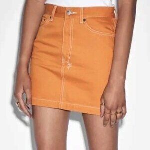 NWT Ksubi Womens Super x‎ Mini Flame Skirt Orange Punk Skater Jean Grunge New 26